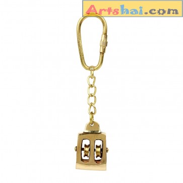 Artshai Solid Brass Pulley Design Keychain | Nautical