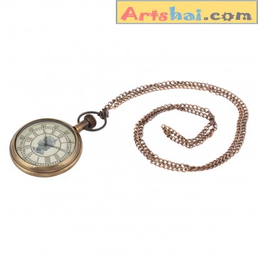 Artshai Antique look Queen pocket watch with chain