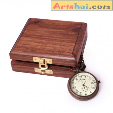 Artshai designer pocket watch with wooden box