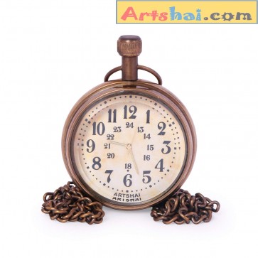  Artshai Analogue Off-White Dial Brass Pocket Watch -Artshai2712 
