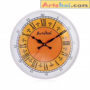 Artshai 12 inch Full Length Metallic Designer Wall Clock
