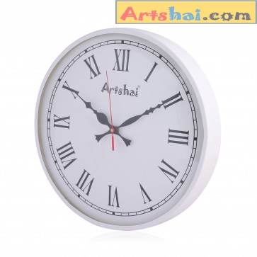  Artshai 12 inch Antique Look White Colour Metal Wall Clock