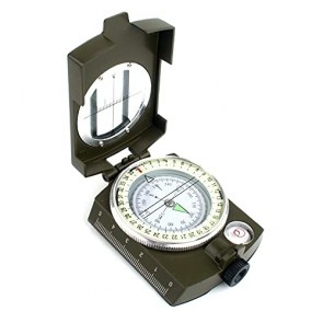 Professional Military Lensatic and Prismatic Compass, Waterproof with Radium dial Direction Finder with Carry case (Green)