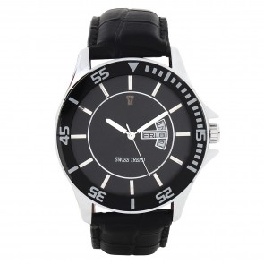 Swiss Trend designer black dial gents watch with  DATE and DAY function.Artshai1611