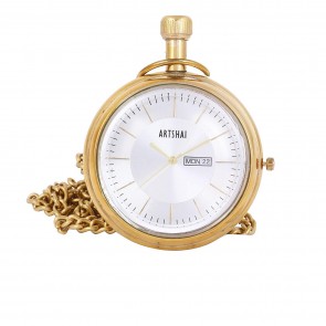 Artshai Designer Pocket Watch with Date and time Feature | Wooden Box 