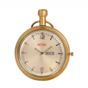  Artshai Pocket Watch with Calendar, Wooden Box and Long Chain 