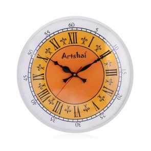 Artshai 12 inch Full Length Metallic Designer Wall Clock
