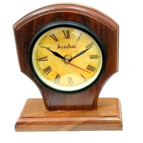 Artshai Antique Look Handicraft Sheesham Wood Table Clock 