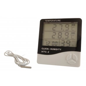  HTC 2 digital indoor and outdoor temperature hygrometer clock with alarm and memory function for humidity and temperature measurement