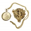 Artshai Combo of 3 Inch Brass Sundial Compass and Pocket Watch with Date and Day Calendar Feature
