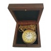 Artshai Brass Pocket Watch with Wooden Box, Antique Style,Men Pocket Watch, Unique Gifts